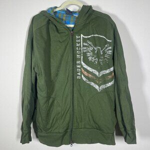 Bauer Men's Green Hockey Hoodie Slim Fit Large Cotton Flawed!